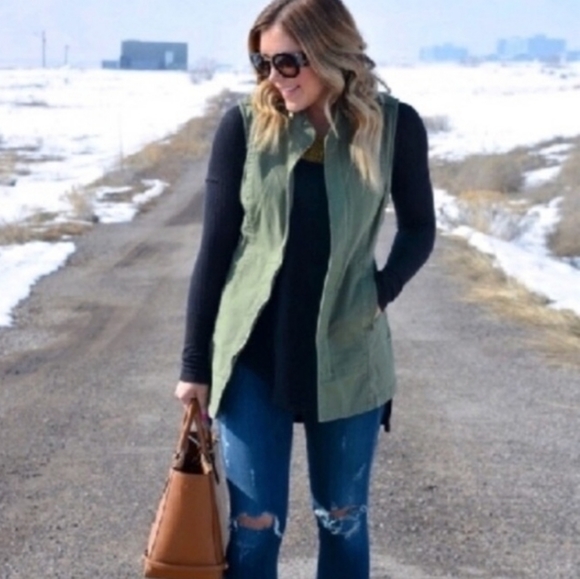 CAbi Jackets & Blazers - CAbi Olive Military Green Explorer Vest Small